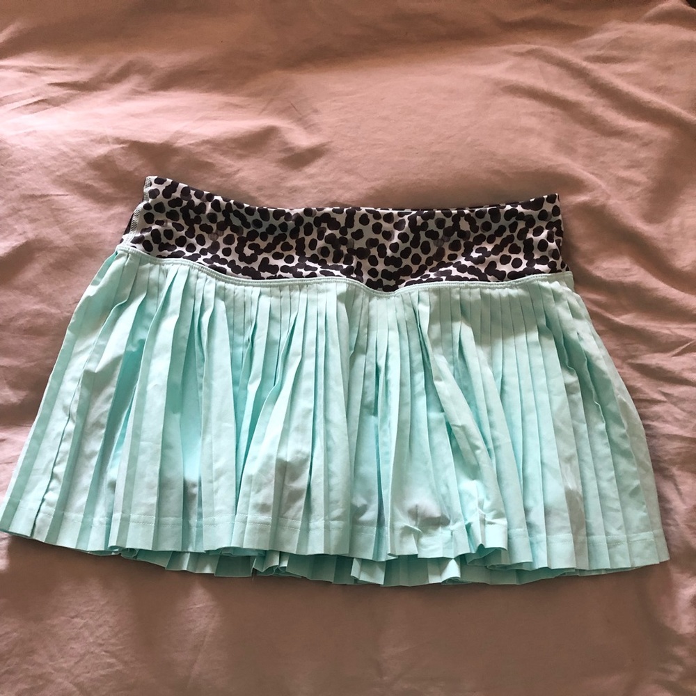 Lululemon light blue skort with cheetah print waistband. Size 6.